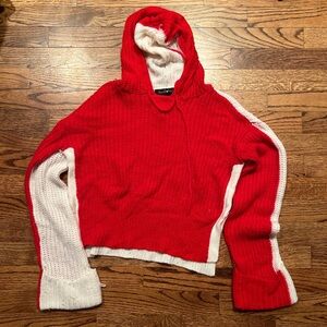 derek heart red and white knitted sweater/hoodie